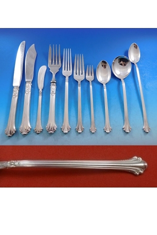 Silver Plumes by Towle Sterling Silver Flatware Set for 8 Service 97 pieces